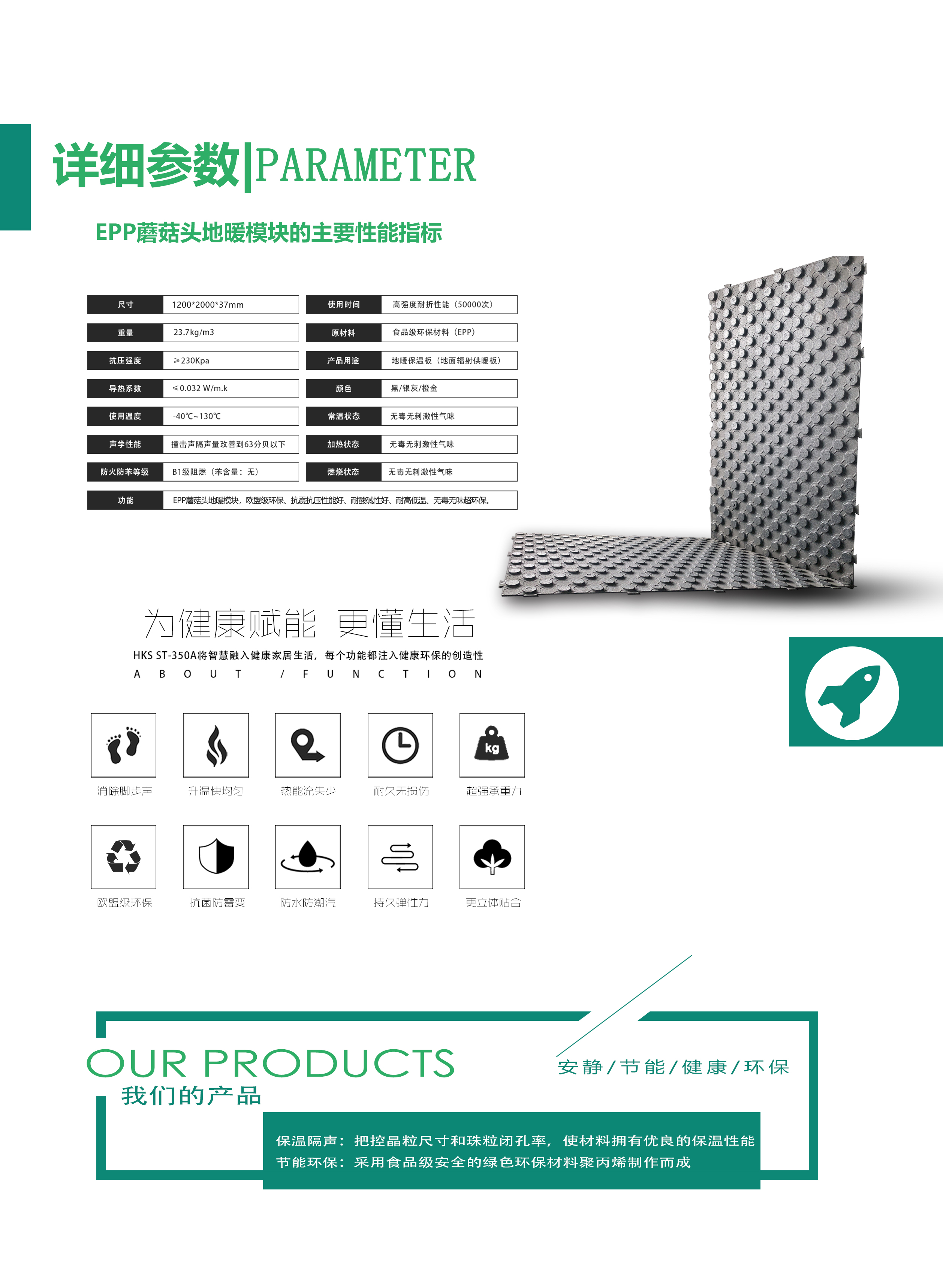 EPP蘑菇頭地暖(nuǎn)模塊詳細參數(shù)