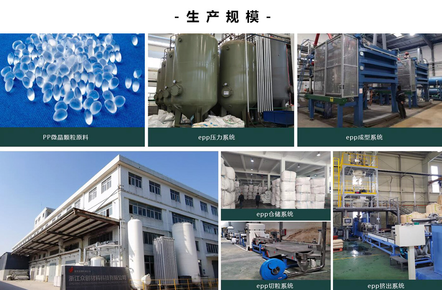浙江(jiang)衆創材料,epp産品生(shēng)産規模